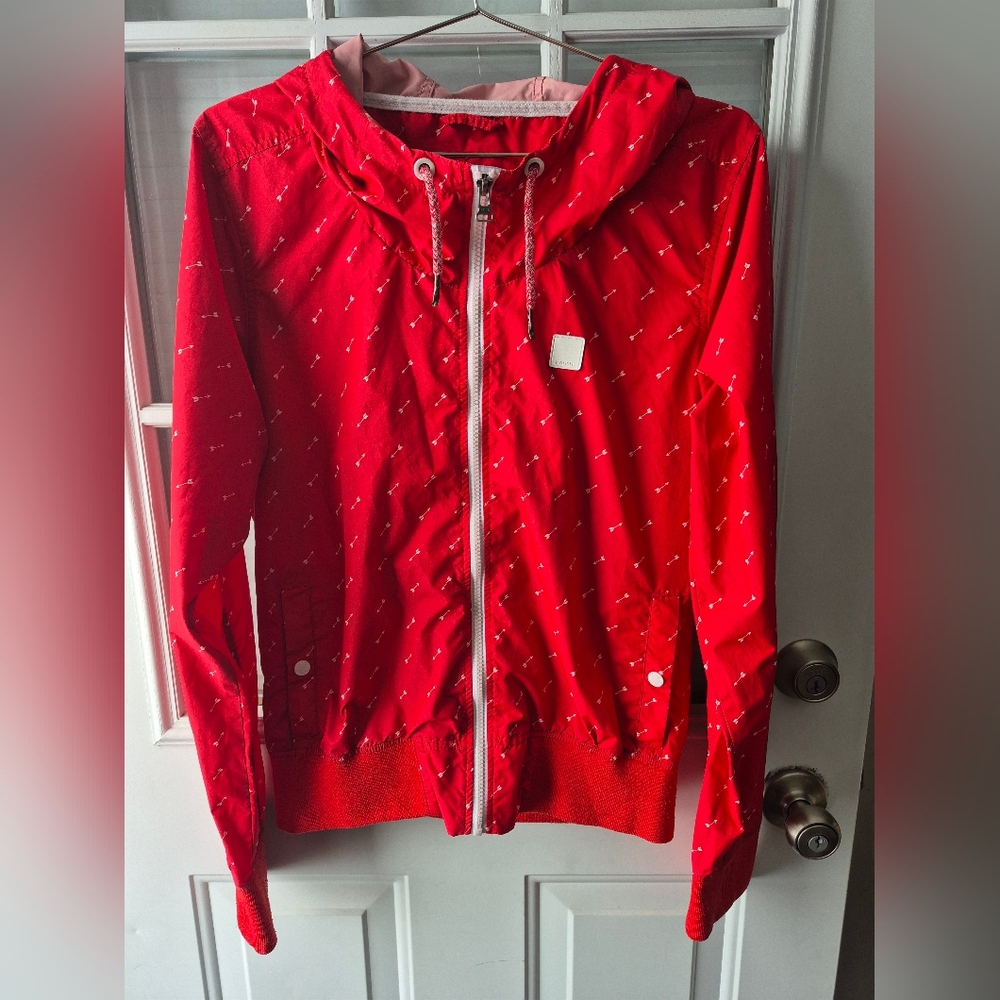 Bench Red Windbreaker Jacket with White Arrows